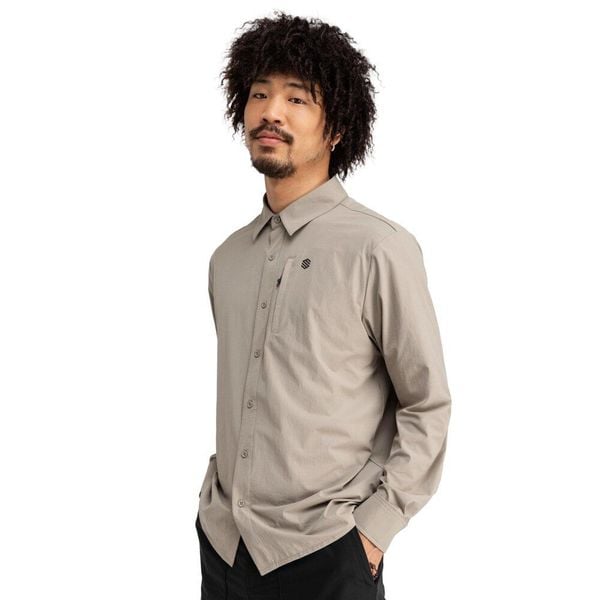 Koszula trekkingowa z długim rękawem męska Ferrata. Brązowe koszule męskie SIROKO, m, bez wzorów, bez kołnierzyka, bez ramiączek. W wyprzedaży za 147.00 zł.