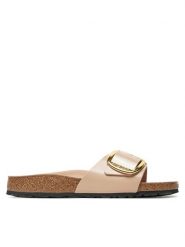 Birkenstock Klapki Madrid Bb Lena 1026496 Beżowy. Brązowe klapki damskie Birkenstock, bez wzorów, z lakierowanej skóry, bez obcasa. Za 629.99 zł.