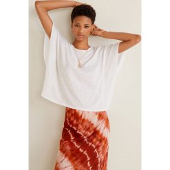 Mango - Top Meli. Brązowe t-shirty damskie Mango, l, bez wzorów, z bawełny, bez kołnierzyka. W wyprzedaży za 19.90 zł.