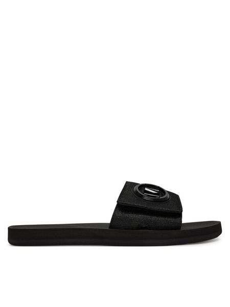 MICHAEL Michael Kors Klapki 40S4MKFA1D Czarny. Czarne klapki damskie MICHAEL Michael Kors, bez wzorów, z materiału, bez obcasa. Za 269.99 zł.