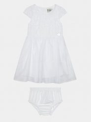Guess Sukienka elegancka A4RK01 WFYM0 Biały Regular Fit. Białe sukienki dla dziewczynek Guess, z aplikacjami, z syntetyku, eleganckie, bez ramiączek. Za 319.99 zł.
