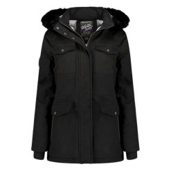 Kurtka turystyczna dla dzieci Geographical Norway Celeste. Czarne kurtki i płaszcze dla dziewczynek Geographical Norway, na zimę, bez wzorów, z materiału, długie, bez kaptura. Za 300.49 zł.