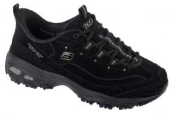 Buty sportowe Sneakersy damskie, Slip-Ins: D'Lites - Classic Remix. Czarne obuwie sportowe damskie Skechers, bez wzorów, z materiału, trekkingowe. Za 399.99 zł.