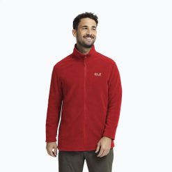 Bluza polarowa męska Jack Wolfskin Taunus 100 Full Zip. Czerwone bluzy męskie Jack Wolfskin, m, bez wzorów, z materiału, bez kaptura. Za 239.99 zł.