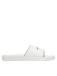 Calvin Klein Jeans Klapki Slide Rubber Neoprene Monologo YM0YM00361 Biały. Białe klapki męskie Calvin Klein Jeans, z jeansu. Za 129.99 zł.