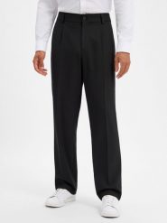 HUGO spodnie z modułowym krojem Mężczyźni Modern Fit czarny, 52. Czarne eleganckie spodnie męskie Hugo, m, bez wzorów, z syntetyku. Za 549.95 zł.