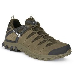 Półbuty trekkingowe Aku Alterra Lite GTX Camo Green/Black nieprzemakalne. Zielone półbuty na co dzień męskie Aku, sportowe, bez zapięcia. Za 799.00 zł.
