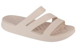 Klapki damskie Crocs 209587160. Brązowe klapki damskie Crocs, bez wzorów, z materiału, bez obcasa. Za 256.00 zł.