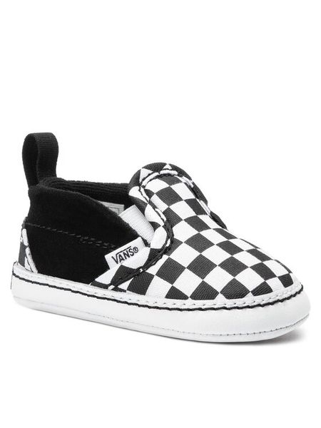 Vans Tenisówki Slip-On V Crib VN0A2XSLFB71 Biały. Czarne buty sportowe dziewczęce Vans, bez wzorów, ze skóry, bez zapięcia, tenisowe. Za 89.99 zł.