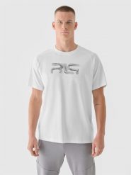 4F T-shirt oversize męski 4F x Robert Lewandowski - biały S. Białe t-shirty męskie 4f, m, bez wzorów, z bawełny, klasyczne, bez kołnierzyka. W wyprzedaży za 59.99 zł.