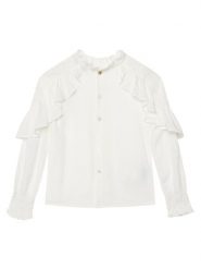 Abel & Lula Bluzka 5615 Biały Regular Fit. Białe bluzki dla dziewczynek Abel & Lula, bez wzorów, z wiskozy, bez ramiączek. Za 219.99 zł.