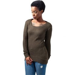 Bluza damska Urban Classic długa. Zielone bluzy damskie Urban Classics, bez wzorów, bez kaptura. Za 175.50 zł.