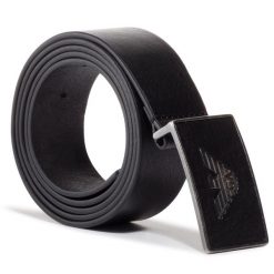 Pasek Męski Emporio Armani. Czarne paski damskie Emporio Armani, bez wzorów. Za 519.99 zł.