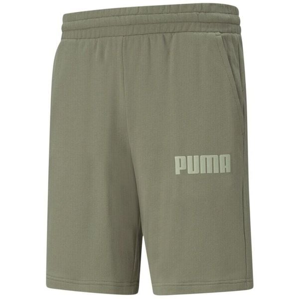 Spodenki piłkarskie męskie Puma Modern Basic Shorts. Zielone krótkie spodenki sportowe męskie Puma, l, bez wzorów, z bawełny, do piłki nożnej. Za 100.99 zł.