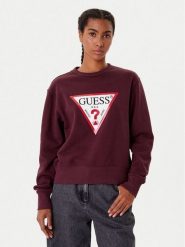 Guess Bluza W2YQ16 KBA11 Bordowy Regular Fit. Czerwone bluzy damskie Guess, l, z aplikacjami, z bawełny, bez kaptura. Za 229.99 zł.