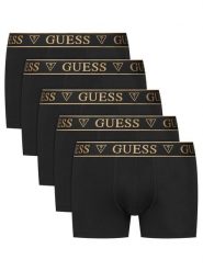 Guess Komplet 5 par bokserek U5BG64 KCD31 Czarny. Czarne bokserki męskie Guess, m, z aplikacjami, z bawełny. Za 279.99 zł.
