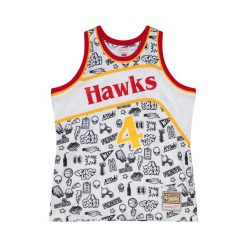 Koszulka Nba Atlanta Hawks Spud Webb. Białe koszulki sportowe męskie Mitchell & Ness, bez wzorów, bez kołnierzyka, bez ramiączek, do koszykówki. Za 636.50 zł.