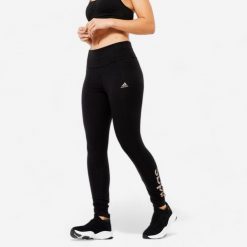 Legginsy fitness damskie ADIDAS. Czarne legginsy damskie Adidas, m, bez wzorów, z bawełny. Za 79.99 zł.