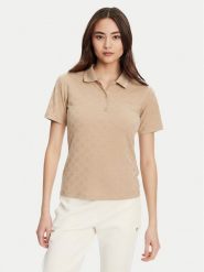 Guess Sweter V5YP01 KCX12 Beżowy Regular Fit. Brązowe swetry damskie Guess, xs, z aplikacjami, z syntetyku, bez kołnierzyka, bez ramiączek, bez kaptura. Za 189.99 zł.