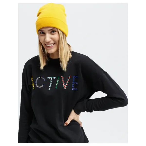 Lotto Bluza Burolori , czarny, rozmiar M. Czarne bluzy damskie Lotto, l, z aplikacjami, z bawełny, bez kaptura. W wyprzedaży za 103.99 zł.