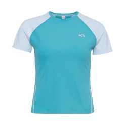 Damski jersey Kari Traa Linnea. Niebieskie koszulki sportowe damskie Kari Traa, bez wzorów, z jersey, sportowe, bez kołnierzyka. Za 308.00 zł.