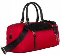 Bagietka czerwona David Jones [DH] 6702-6. Czerwone torebki do ręki damskie David Jones, bez wzorów, bez dodatków. Za 155.99 zł.
