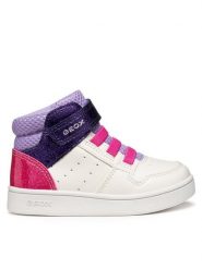 Geox Sneakersy B Eclyper B465MA 0BCBN C1030 S Biały. Białe buty sportowe dziewczęce Geox, bez wzorów, ze skóry, bez zapięcia. Za 179.99 zł.