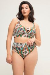 Damskie Figi od bikini wysoki stan print na całej powierzchni. Brązowe bikini damskie Ulla Popken, plus size, bez wzorów, plus size. Za 91.99 zł.
