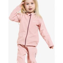 Bluza polarowa dziewczęca Didriksons Monte Full Zip. Czerwone bluzy dla dziewczynek Didriksons, bez wzorów, z polaru, bez ramiączek, bez kaptura. Za 87.99 zł.