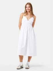 Noisy May Sukienka letnia Ingrid 27030964 Biały Regular Fit. Białe sukienki damskie Noisy may, na lato, xs, bez wzorów, z bawełny, bez kołnierzyka, bez ramiączek. Za 119.99 zł.