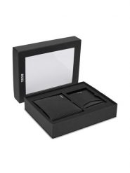 BOSS Zestaw portfel i etui na karty 50563867 Czarny. Czarne portfele męskie Boss, bez wzorów, ze skóry. Za 599.99 zł.