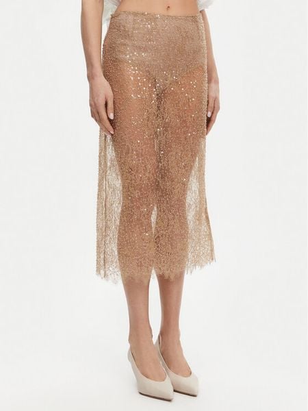 Herskind Spódnica midi 5575209 Beżowy Regular Fit. Brązowe spódnice damskie Herskind, bez wzorów, z syntetyku, midi. Za 1,429.00 zł.