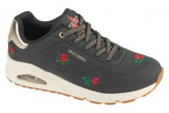 Buty sportowe Sneakersy damskie, Uno - Champagne and Roses. Czarne obuwie sportowe damskie Skechers, bez wzorów, z materiału, trekkingowe. Za 399.99 zł.