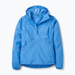 Kurtka przeciwiatrowa damska Rab Windgather Hoody. Niebieskie kurtki damskie RAB, s, bez wzorów, z materiału, bez kaptura. Za 369.99 zł.