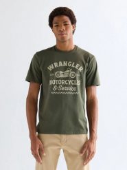 MESKA KOSZULKA WRANGLER AMERICANA TEE DEEP DEPTHS 112377954. T-shirty męskie Wrangler, l, bez wzorów, bez kołnierzyka. Za 79.99 zł.