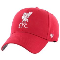 Męska czapka z daszkiem 47 Brand Liverpool FC Raised Basic Cap. Czerwone czapki i kapelusze męskie 47 Brand, bez wzorów, z bawełny, sportowe. Za 99.99 zł.