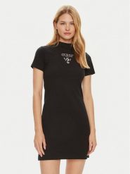 Guess Sukienka codzienna V4YK02 KCDH1 Czarny Regular Fit. Czarne sukienki damskie Guess, na co dzień, m, z aplikacjami, z bawełny, bez kołnierzyka, bez ramiączek, proste. Za 159.99 zł.