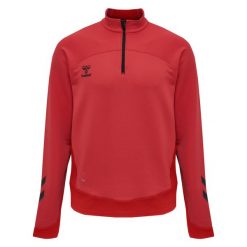 Półzapinana bluza dresowa Hummel Lead. Czerwone bluzy męskie Hummel, xl, bez wzorów, z dresówki, bez kaptura. W wyprzedaży za 161.50 zł.