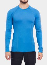 Bluza Sensor Merino Active Tee L/S. Niebieskie bluzy sportowe męskie Sensor, l, bez wzorów, z materiału, bez kaptura, narciarskie. Za 346.49 zł.