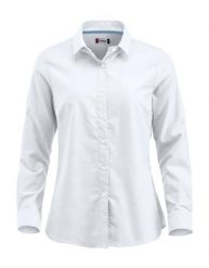 Clique Koszula Oxford Garland z długim rękawem 100% bawełna biała – white. Białe koszule damskie CLIQUE, s, bez wzorów, z bawełny, bez kołnierzyka, bez ramiączek. Za 229.21 zł.