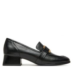 Półbuty Caprice. Czarne półbuty damskie Caprice, bez wzorów, bez obcasa, na obcasie, bez zapięcia. Za 319.99 zł.