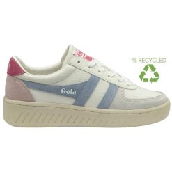 Damskie zamszowe buty sportowe Gola Grandslam Trident. Białe obuwie sportowe damskie Gola, bez wzorów, z materiału. Za 483.90 zł.