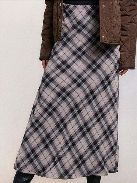 Spódnica midi w kratę - wielobarwny. Spódnice damskie Sinsay, l, bez wzorów, midi. Za 49.99 zł.