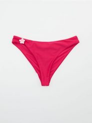 Dół od bikini brazilian z aplikacją w kształcie kwiatka - różowy. Czerwone bikini damskie Sinsay, l, z aplikacjami. Za 19.99 zł.