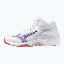 Buty do siatkówki damskie Mizuno Thunder Blade Z Mid. Białe obuwie sportowe damskie Mizuno, bez wzorów, z gumy, do siatkówki. Za 385.70 zł.