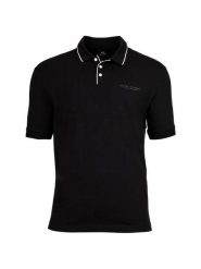 Armani Exchange Polo XM001557 AF10363 UC001 Czarny Regular Fit. Czarne koszulki polo męskie Armani Exchange, m, bez wzorów, z bawełny, bez ramiączek. Za 299.99 zł.