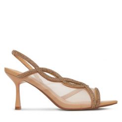 Sandały JENNY. Brązowe sandały damskie Jenny, bez wzorów, bez obcasa, na szpilce, bez zapięcia. Za 149.99 zł.