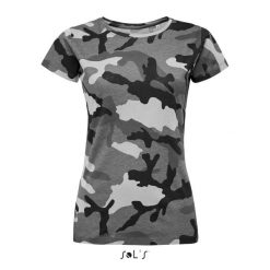 Koszulka damska Sol's Camo. Szare t-shirty damskie SOL'S, m, bez wzorów, z bawełny, bez kołnierzyka. Za 69.00 zł.
