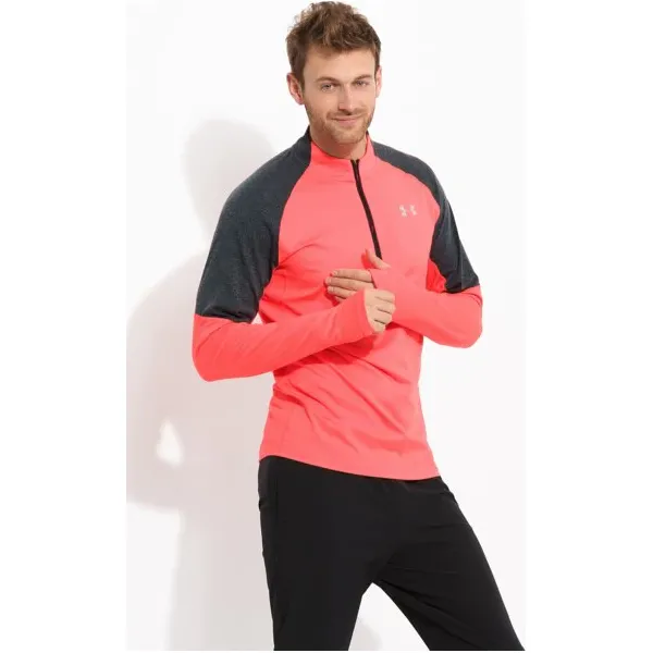 Under Armour Bluza Threadborne Run 1/4 Zip , czerwony, rozmiar M. Czerwone bluzy męskie Under Armour, m, bez wzorów, z poliesteru, bez kaptura. W wyprzedaży za 149.99 zł.