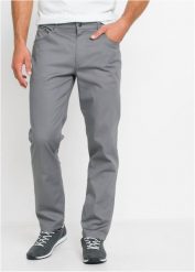 Spodnie ocieplane ze stretchem Regular Fit Straight. Niebieskie spodnie materiałowe męskie bonprix, m, bez wzorów. Za 169.99 zł.